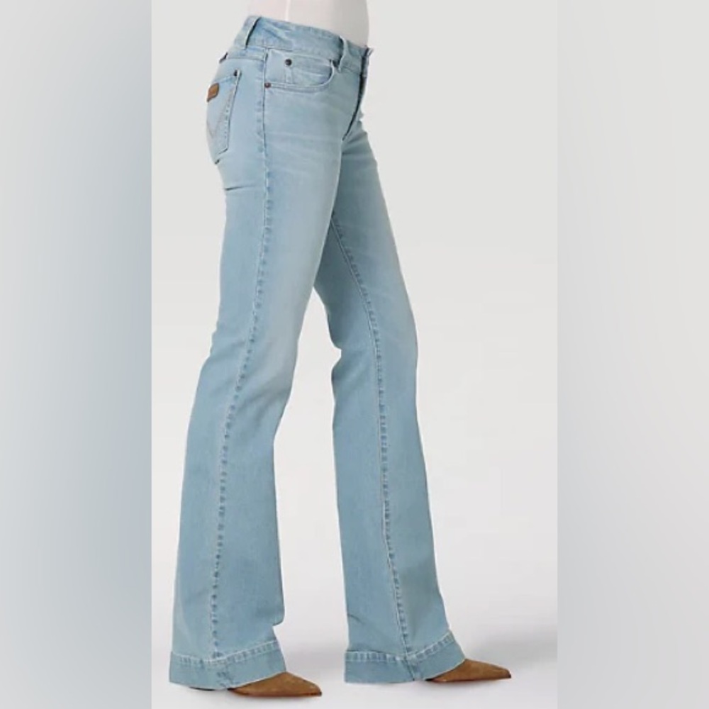 Wrangler Retro Mae Wide Leg Trouser - Light Wash 25 x 34